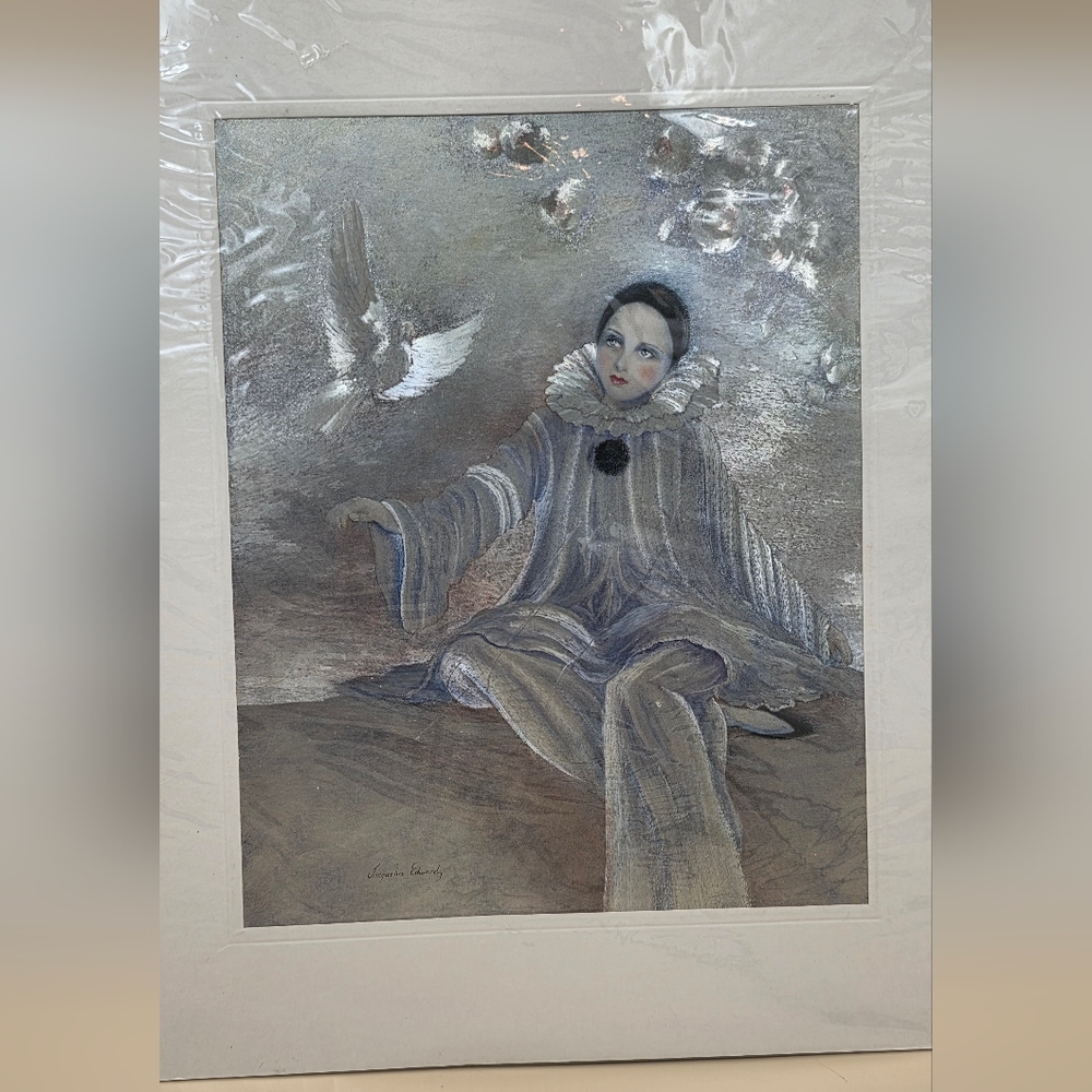 Vintage Nacreous Harlequin Picture